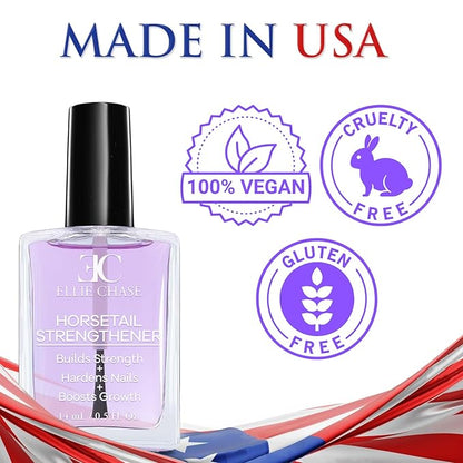 Horsetail Nail Strengthener, Growth, Hardener, Repair Treatment Polish 0.5 OZ/Help Splits, Breaks, Thin, Weak, Chipped, Damaged, Cracked, Peeling Nails/Grow Strong Hard Thicker Nails