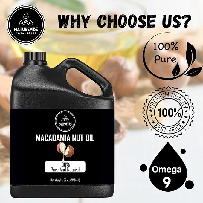 Naturevibe Botanicals Macadamia Oil 32 Ounces