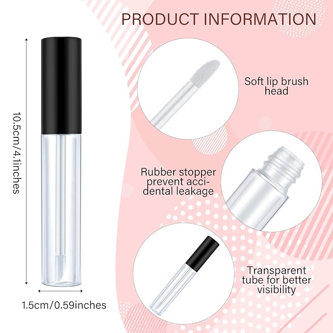 50 Pieces Empty Lip Gloss Containers Lip Gloss Gloss