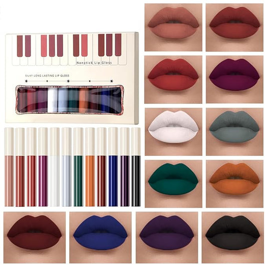 12 Colors Matte Lipstick labiales mate Matte Liquid Long-Lasting