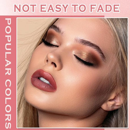 3 Colors Nude Matte Lipstick Set Liquid Lipstick Velvet Nude Pink Lipstick Lip Stain Long Lasting Waterproof,Non-Stick Cup Not Fade Lip Gloss Lipstick for Women Lip Makeup Lip Stick Set B