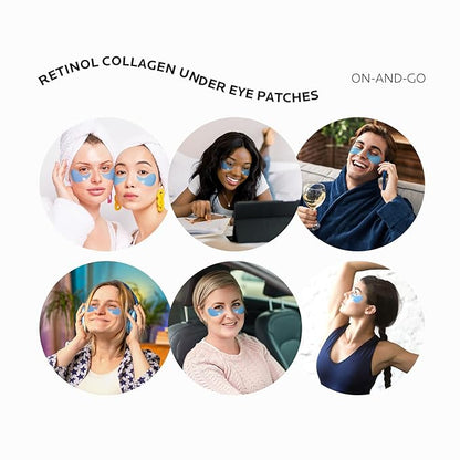 Dr. Pure Under Eye Patches for Puffiness: Retinol Collagen Eye Mask Soothe Fine Lines Wrinkles with Hyaluronic Acid - Reduce Dark Circles Eye Gel Pad (30 Pairs)