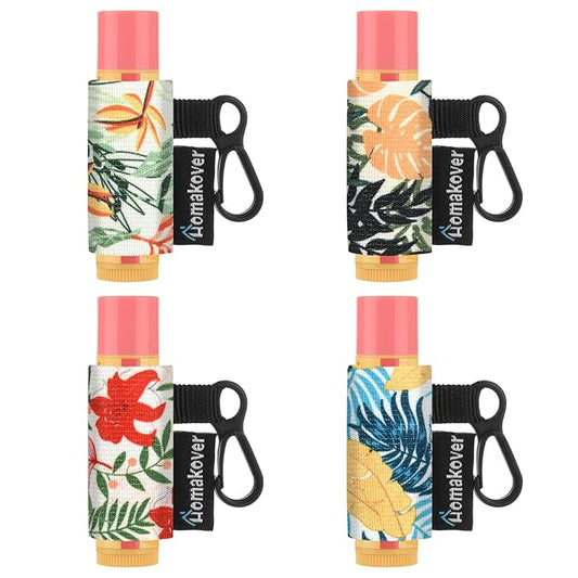 4 Pack Compact Clip-On Chapstick Holder Balm