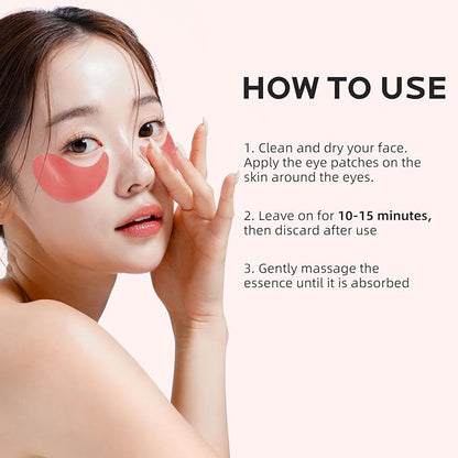 Dr. Pure Under Eye Patches for Puffiness: Dark Circles and Puffy Eyes Treatment Caffeine Eye Mask with Niacinamide Hyaluronic Acid - Smooth Wrinkles Reduce Eye Bags Undereye Gel Pad (30 Pairs)