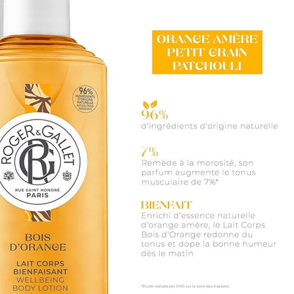 ROGER & GALLET | Body Lotion for Women | Bois D'Orange - Orange Wood 8.4 oz Bottle