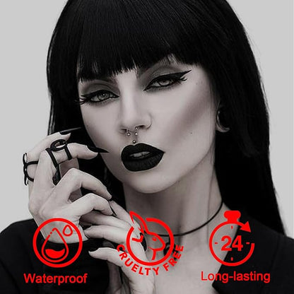 Black Matte Lipstick Tube, Smudge Proof Long Lasting Smudge