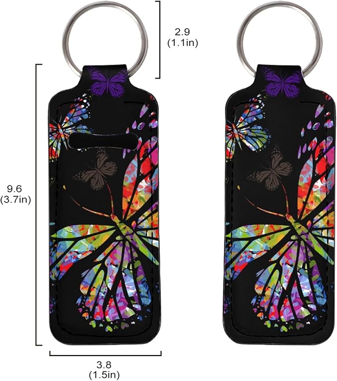 Horeset Chapstick Holder Watercolor Butterfly Slim Neoprene Lipstick