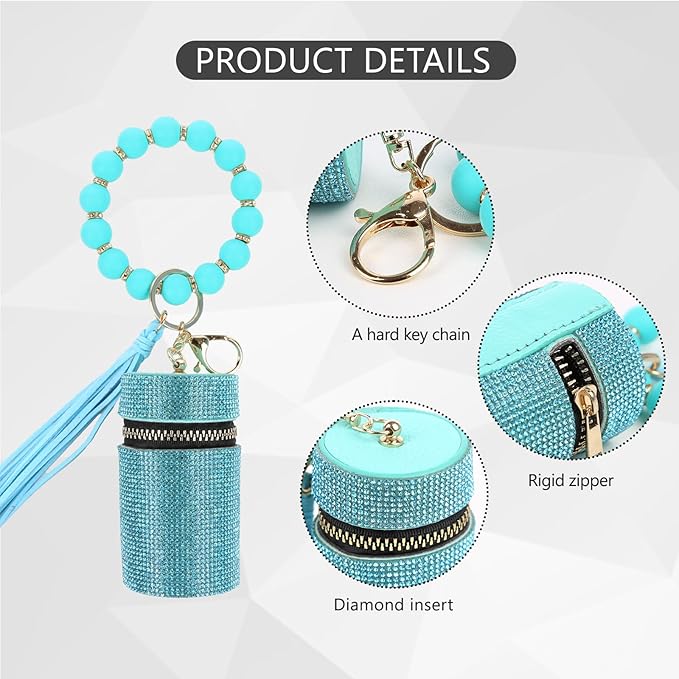 Lipstick Keychain, Leather Diamond Lip Gloss Holder, Stylish Gloss