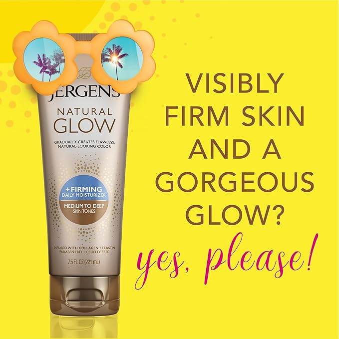 Jergens Natural Glow +FIRMING Lotion, Medium to Tan, 15.0 Fl Oz (Pack of 2)