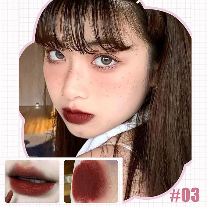 4PCS Bear Matte Velvet Lipstick, Waterproof Long Lasting Lip Gloss Lip Stain, Non Stick Cup Easy Coloring Liquid Lipstick,Moisturizing Velvet Face Lip Mud