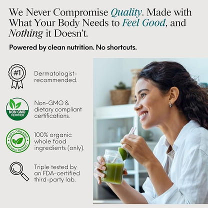 ENSANTE Premium Marine Collagen Peptides Powder Unflavored, Type I II III IV Clinically Backed Wild-Caught Fish Collagen with Organic Camu Camu Vitamin C for Hair Skin Nails Joint, Lab Tested Easy Mix