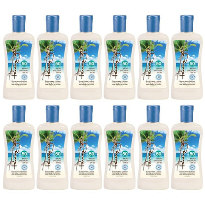 Panama Jack Sunscreen Suntan Lotion - SPF 50, Broad Spectrum UVA/UVB Protection, PABA, Paraben, Gluten & Cruelty Free, 6 FL OZ (Pack of 12)