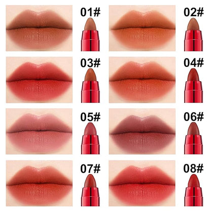 Velvet Matte Lipstick Stick with Brush-2 in 1 Long