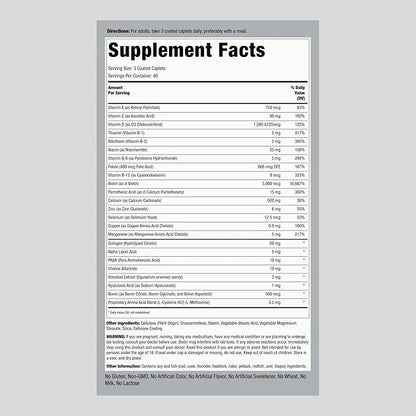 Piping Rock Hair Skin and Nails Vitamins | 120 Caplet Pills | with Collagen | 5000 mcg of Biotin | Non-GMO, Gluten Free Supplement