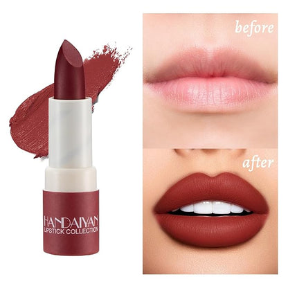 Lipstick for Women 4Pcs,Nude Lipstick Set,Lipstick Long Lasting,Velvet Lipstick