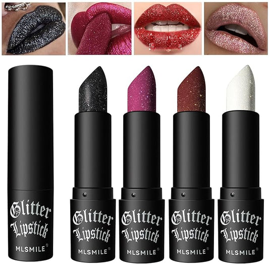 4 Pcs Diamond Matte Lipstick Set, Long Lasting Lipstick