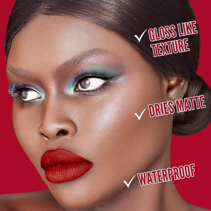 Mynena Bright Red Long-Lasting Matte Liquid Lipstick | Intense Color, Smudge-Proof & Waterproof | Comfortable, Hydrating Shea Butter | Vegan & Cruelty-Free | Lola