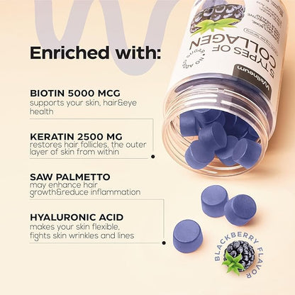 Collagen and Sea Moss Gummies Bundle - Collagen Peptides, Irish Sea Moss, Biotin, Keratin, Bladderwrack - Gummy Supplement for Immunity, Detox, Healthy Hair, Skin and Nails - for Men and Women