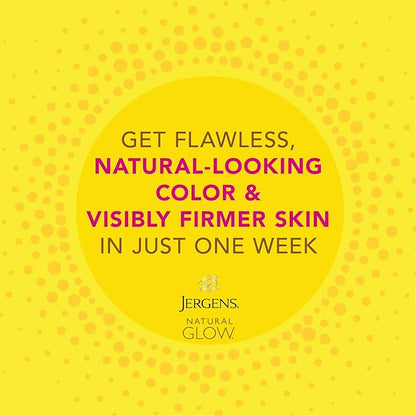 Jergens Natural Glow +FIRMING Self Tanner Body Lotion, Fair to Medium Skin Tone, Sunless Tanning Moisturizer with Collagen and Elastin. Helps to Visibly Reduce Cellulite, 7.5 Fl Oz (Pack of 2)