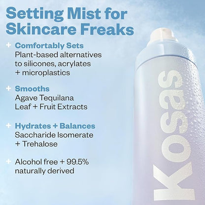 Kosas Cloud Set Airy Setting Spray,+ Smoothing Mist – Hydrating Makeup Spray, Alcohol Free, Oil Free, 12-Hour Hold, Minimizes Appearance of Pores,Lightweight Refreshing Face Mist for All Skin Types