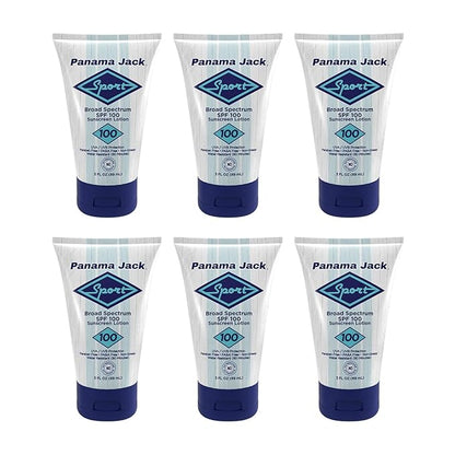Panama Jack Sport Sunscreen Lotion - SPF 100, Broad Spectrum UVA/UVB Protection, Non-Greasy, PABA, Paraben, Gluten & Cruelty Free, 3 FL OZ (Pack of 1)