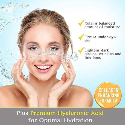 Eye Mask, 60 Pairs Collagen Under Eye Patches, Crystal Eye Gel Pads Treatment for Reducing Dark Circles, Lighten Wrinkles Anti-Aging Moisturizing, Fine Lines Eye Bags Puffiness for Women Men