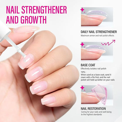Nail Strengthener for Women: 8 in 1 Natural Nail Hardener Extra Strong and Growth - Nail Polish Hardener for Weak and Damaged Nails 15ml