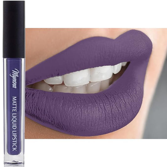 Mynena Periwinkle Long-Lasting Matte Liquid Lipstick | Intense Color, Smudge-Proof & Waterproof | Comfortable, Hydrating Shea Butter | Vegan & Cruelty-Free| Peri