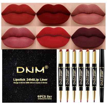 evpct 6Pcs Red Lip Liner and Lipstick Lip