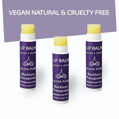 Blackberry Pomegranate Lip Balm Collection, Vegan Lips,