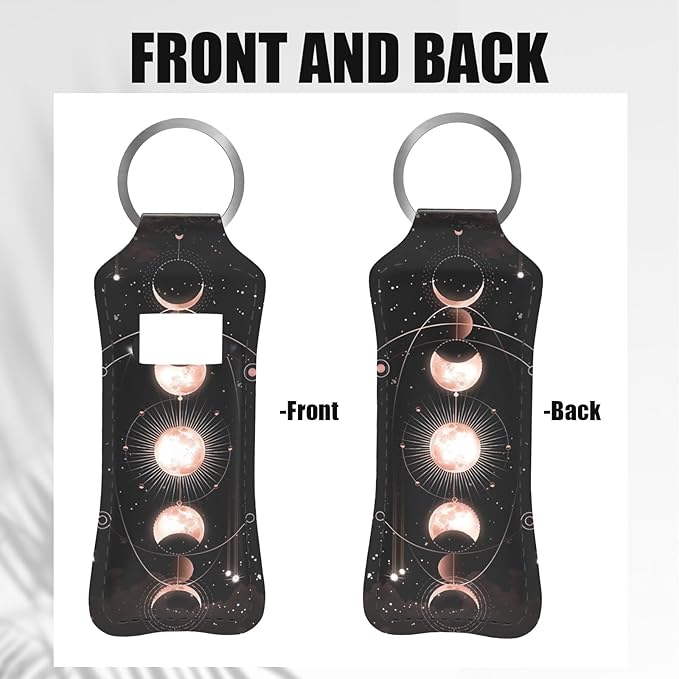 Moon Phase Eclipse Design Chapstick Holder Keychain, Portable Design