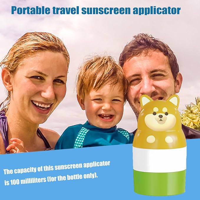 Sunscreen Applicator Kit, Sunscreen Roller Applicator with 3 Sheets UV Detection Stickers for Sunscreen, Beach Essentials for Family, Travel, Camping