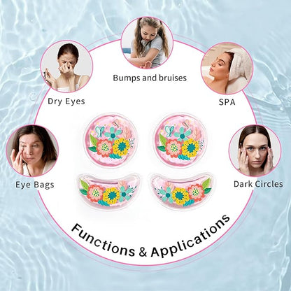 ZNÖCUETÖD Reusable Gel Eye Pads for Puffiness & Dark Circles - Cold/Warm Therapy Compress with Cooling Under Eye Patches, Reduces Wrinkles & Redness, Pain Relief Eye Mask for Relaxation