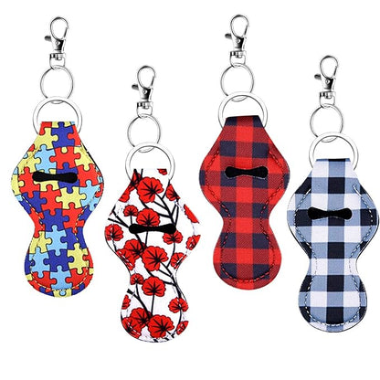 Duufin 20 Pieces Chapstick Holder Keychains Bulk Keyring
