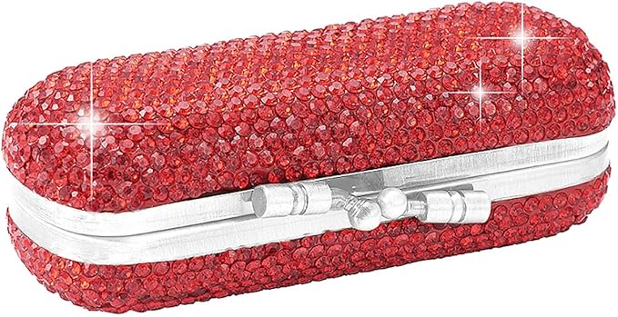 XhuangTech Bling Lipstick Holder Case With Mirror, Rhinestone XhuangTech