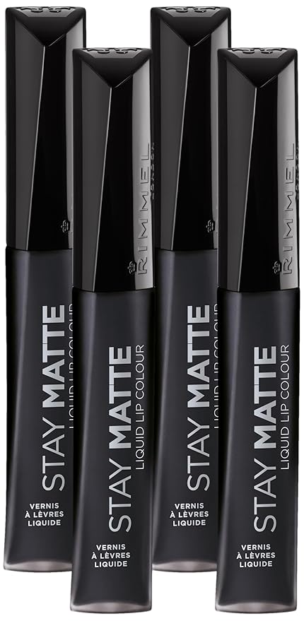 Rimmel Stay Matte Lip Liquid, Pitch Black, 0.21 Lip