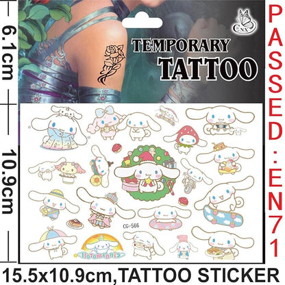 Cinnamorol Tattoos Stickers for Kids, Cute Cartoon Cinnamorol (Temporary Tattoo-D)