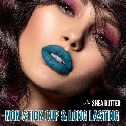 Mynena Teal Blue Long-Lasting Matte Liquid Lipstick | Intense Color, Smudge-Proof & Waterproof | Comfortable, Hydrating Shea Butter | Vegan & Cruelty-Free | Ivy