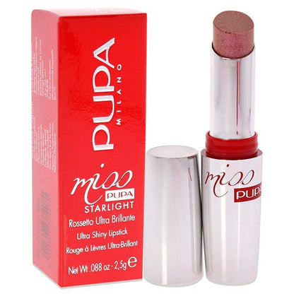 PUPA Milano Miss PUPA Milano Starlight Ultra-Shiny Lipstick - Semi-Transparent Color And Micro Pearls - Balmy Texture -Radiance - Blends Gently On Lips - 700 Charming Charlotte - 0.88 Oz