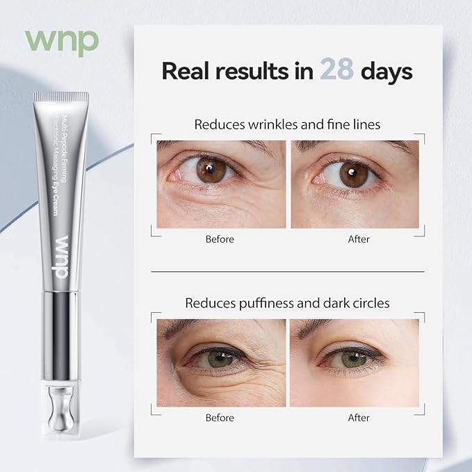 Eye Cream|Wrinkle Eraser Massaging Eye Cream, Multi-peptide Firming Eye Tightener, Anti-Aging Eye Cream for Puffiness and Bags Under Eyes Cream|Electric Massage Eye Cream