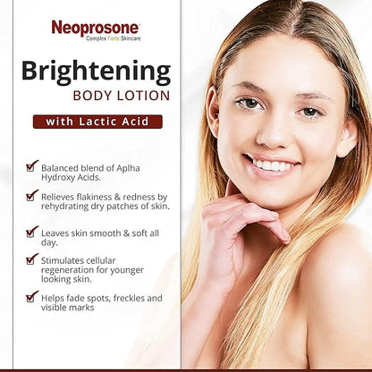 Neoprosone Brightening Body Lotion 400ml - For Dark Spots, Skin Brightening and Anti-Oxidant Properties, with Vitamin c and Alpha Arbutin Complex