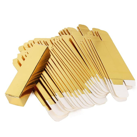 COSIDEA 50 PCS Gold Pink Lip Gloss Boxes W27 xW27 xH115mm /1.06 * 1.06 * 4.53 inch, Cosmetic Perfume/Mascara Box Packaging for Small Business Wholesale, small Kraft Paper Box