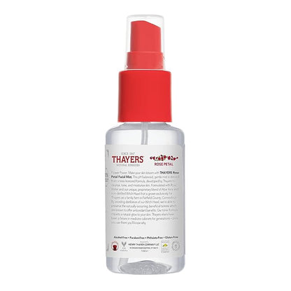 Thayers Alcohol-Free Witch Hazel Facial Mist Toner with Aloe Vera, Rose Petal, Soothing and Hydrating, for All Skin Types, Trial Size, 3 oz