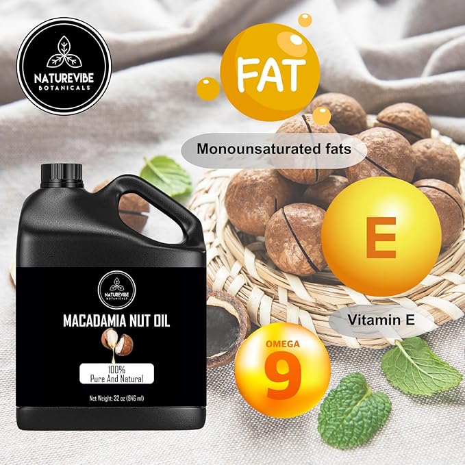 Naturevibe Botanicals Macadamia Oil 32 Ounces