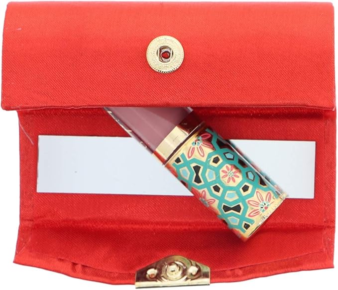 Motique Accessories Red Solid Satin Ladies Lipstick Case