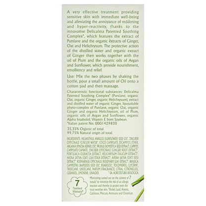 L'Erbolario Delicalma Two-Phase Face And Body Oil - Ginger Extract protects The Skin - Plum And Sunflower Oil Provide Organic Nourishment And Relief - For Sensitive And Hyper-Reactive Skin - 1 Oz