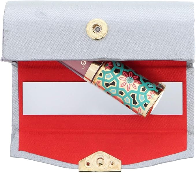 Motique Accessories Silver Solid Satin Ladies Lipstick Case