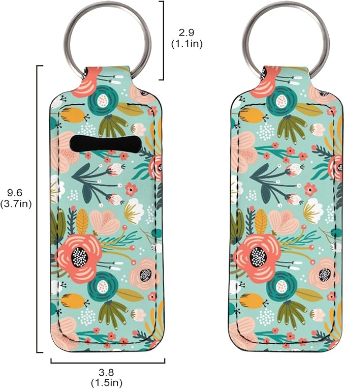 Horeset Women's Chapstick Holder Keychain Slim Simple Lipstick Gloss