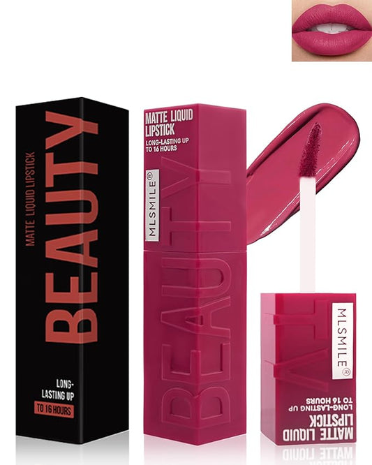 Matte Liquid Lipstick for Women, Highly Pigmented Lip Tint Stain, Super Velvet Matte Red Pink Lip Gloss, Up to 16H Wear, Long Lasting Waterproof Non-Stick Cup Lip Color Stay, Christmas Makeup Gift-04#