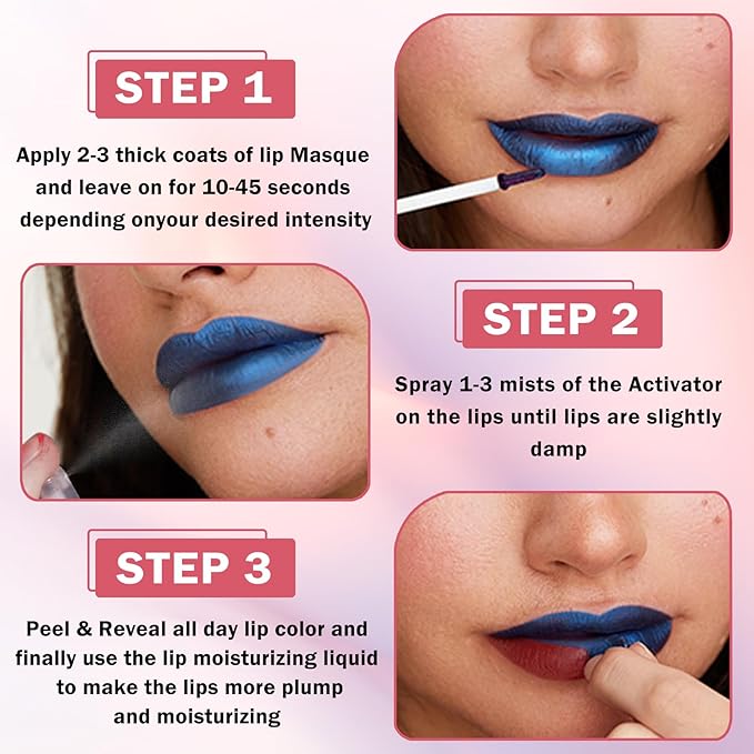 Peel Off Lip Stain Peel Off Lip Tint Stain Highly Pigmented Lip Peel Off Stain Long Lasting LipStains Peel Off Nude Lip Gloss Matte Liquid Lipstick Lip Makeup for Women（01 Coral Pink）